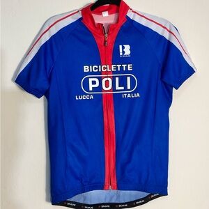 Vintage Bike Jersey Biciclette Poli Lucca Italia Men’s SZ L Full Zip  Cycling